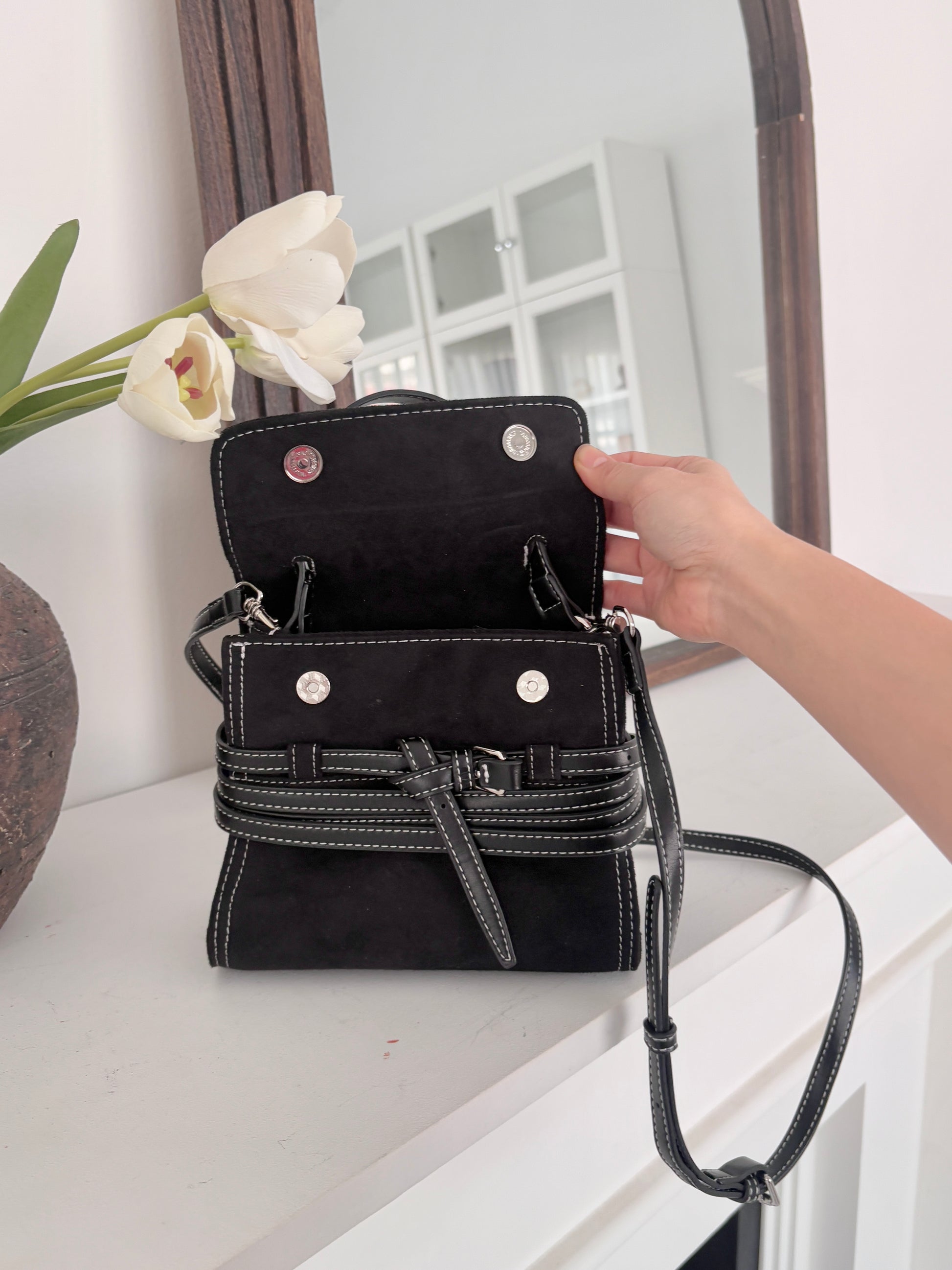 Contrast Stitch Belt Mini Bag