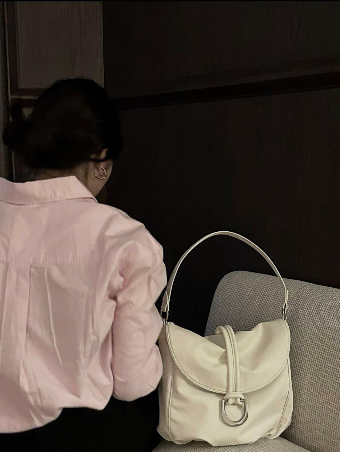 White Bold Buckle Bag