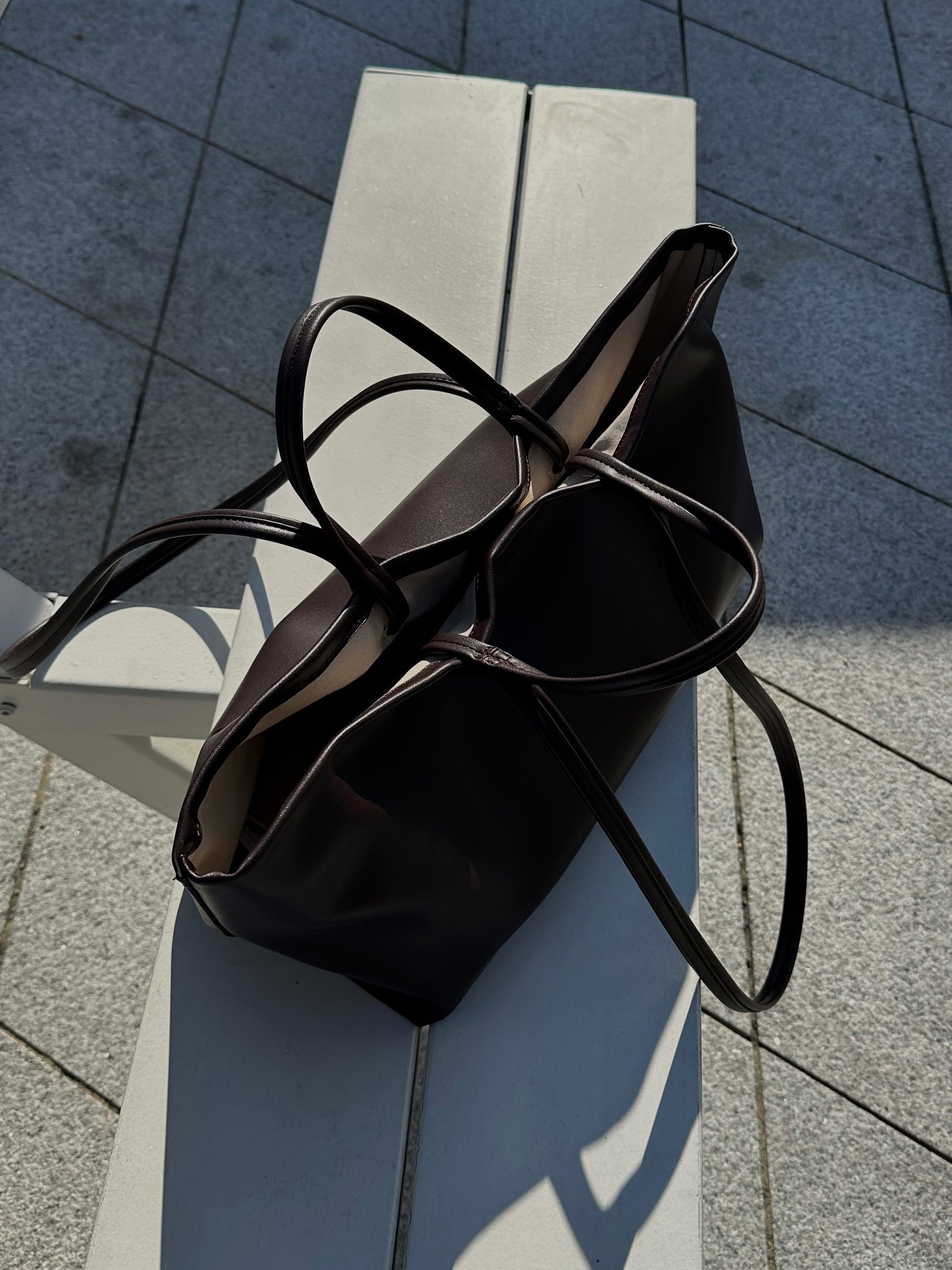 Chocolate Burgundy Double-strap Bag