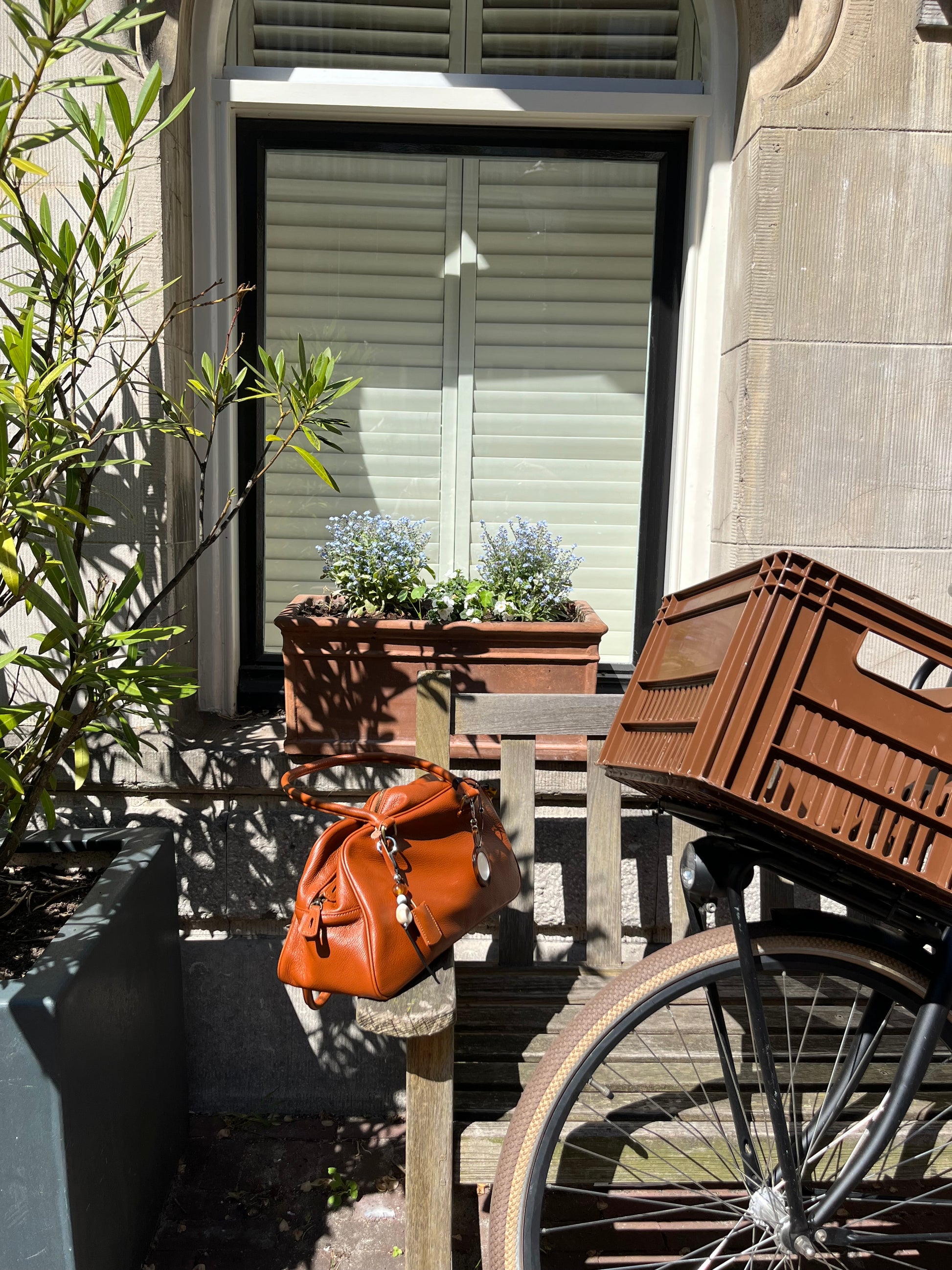 Tan Square Shoulder Bag