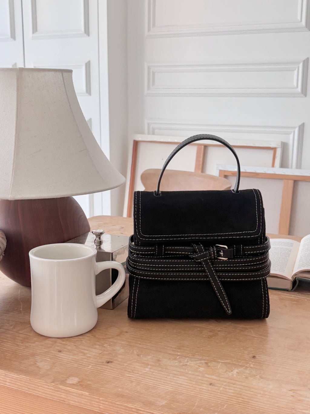 Contrast Stitch Belt Mini Bag