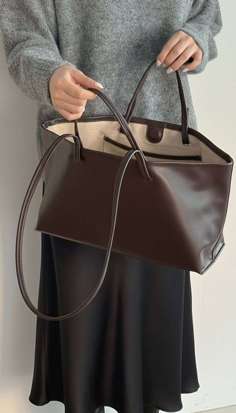 Chocolate Burgundy Double-strap Bag