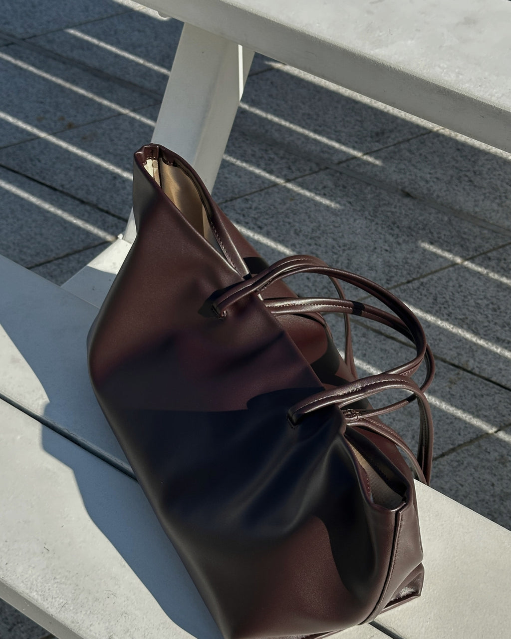 Chocolate Burgundy Double-strap Bag