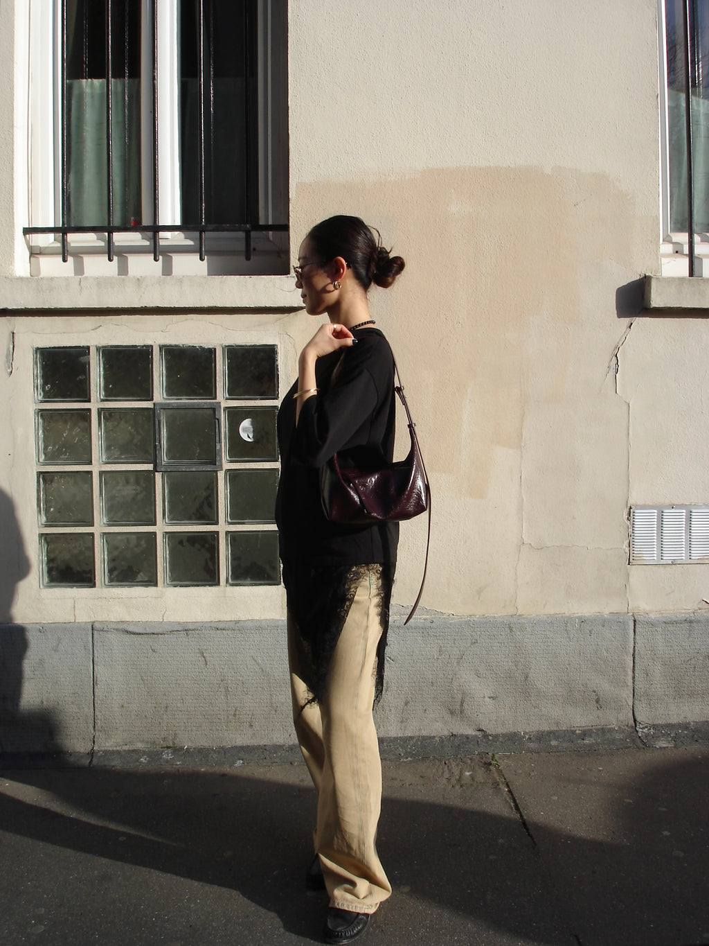 Burgundy Half-Moon Bag