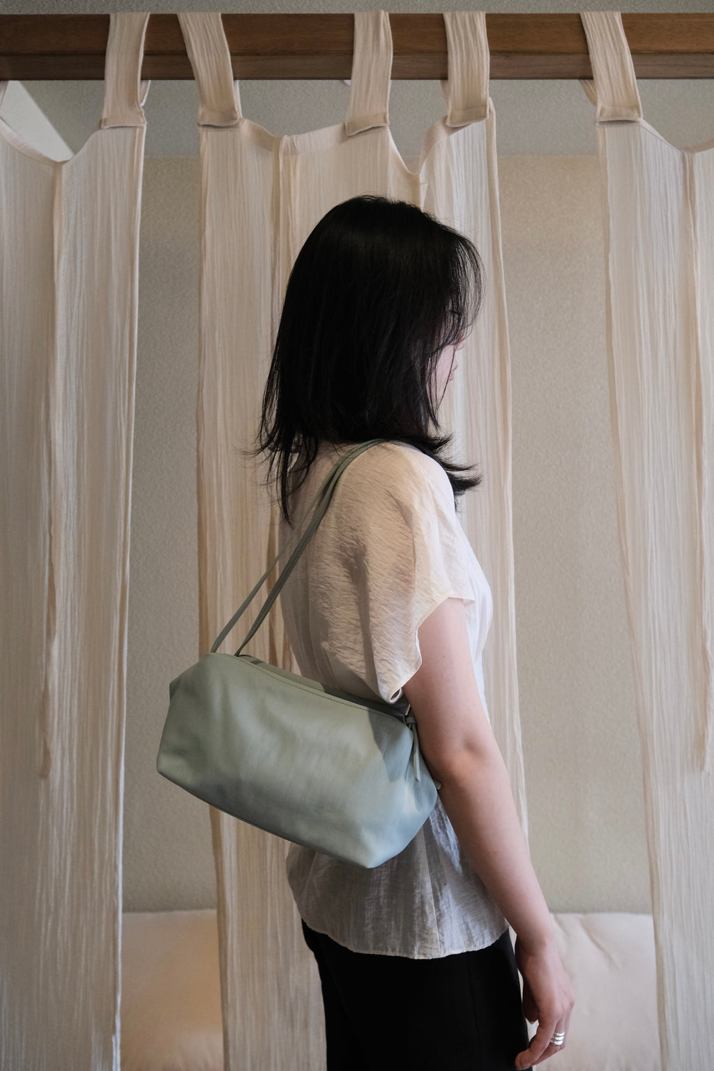 Mint Leather Square Combi Bag