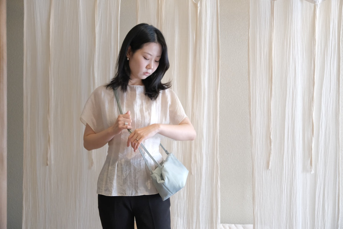 Mint Leather Square Combi Bag