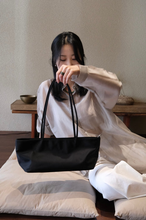 Black Long Square Nylon Bag