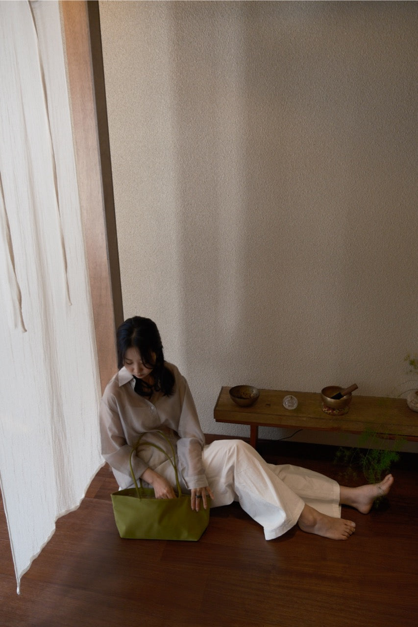 Olive Long Square Nylon Bag
