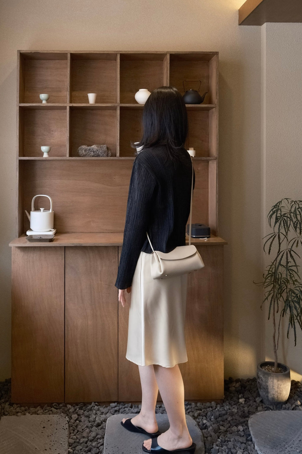 Cream Leather Mini Bag