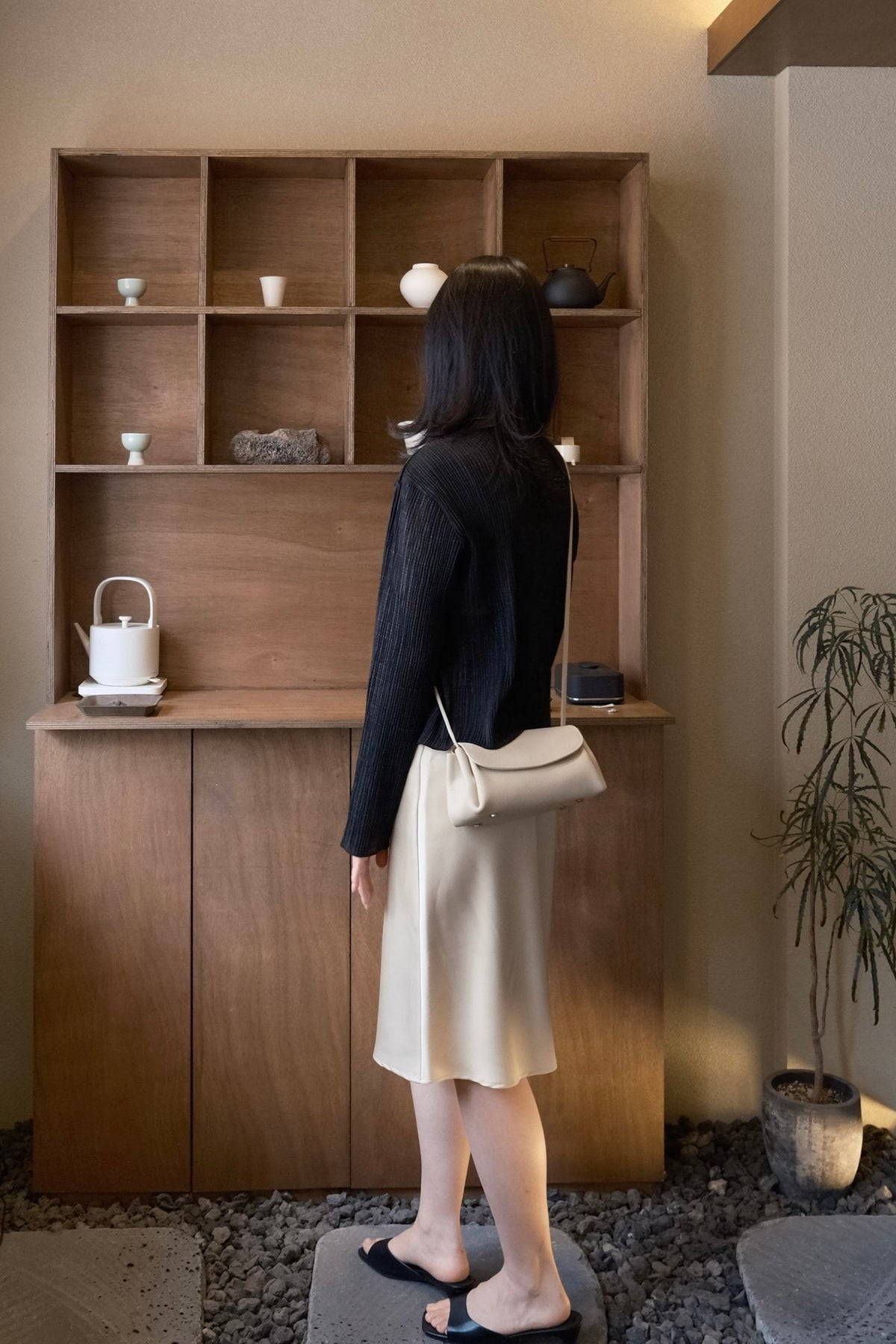 Cream Leather Mini Bag