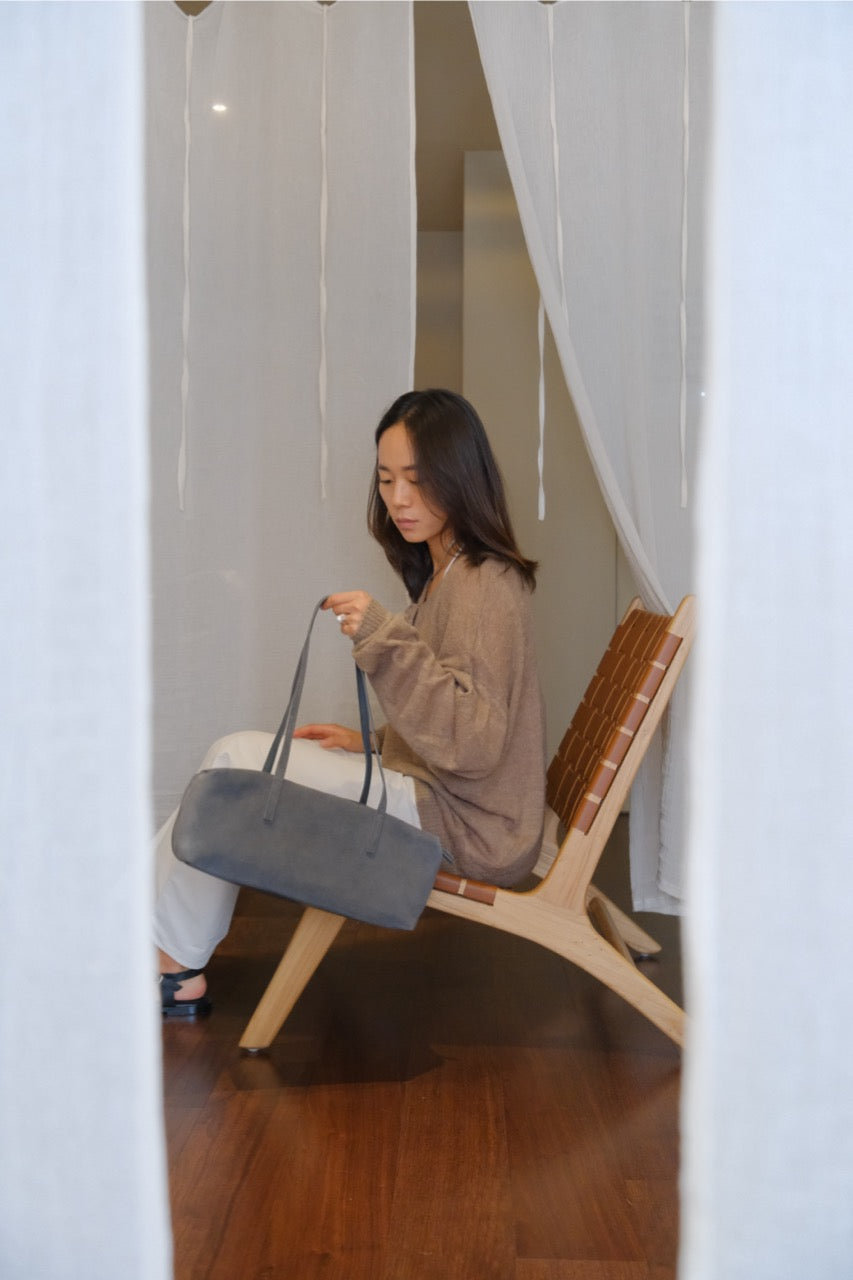 Gray suede