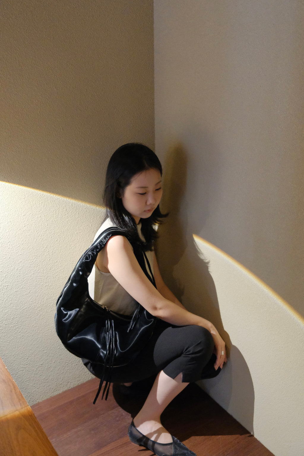 Glossy Round Tassel Hobo Bag