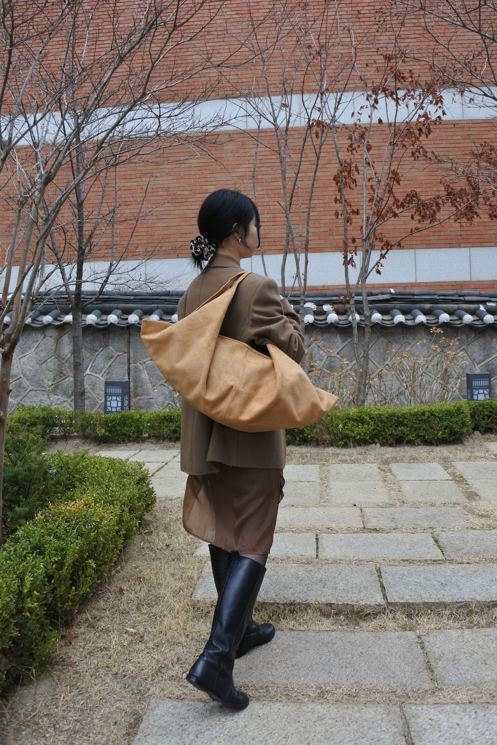 Camel Maxi Croissant Bag