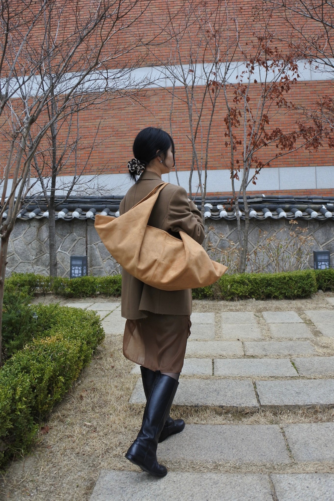 Camel Maxi Croissant Bag