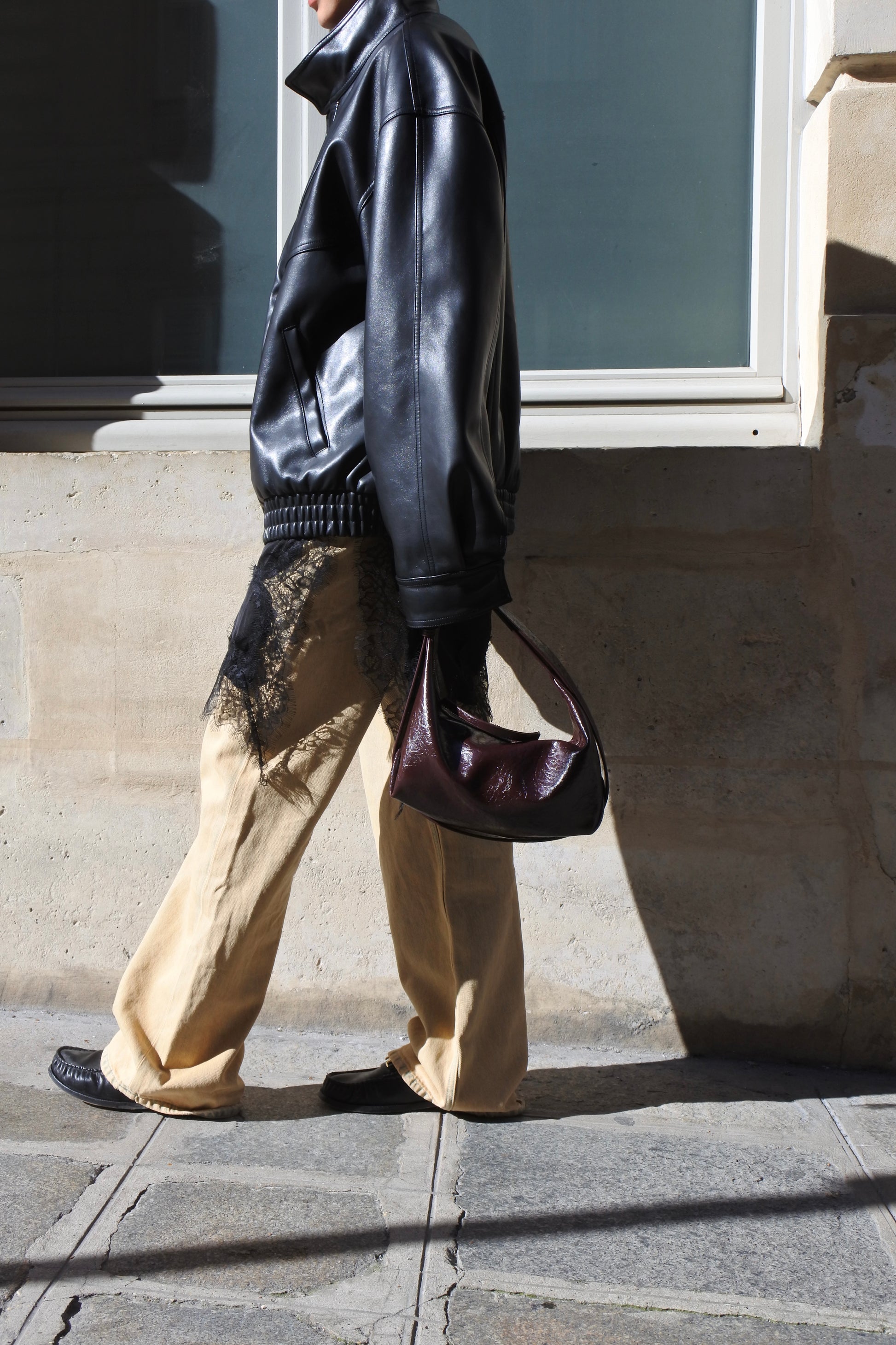 Burgundy Half-Moon Bag
