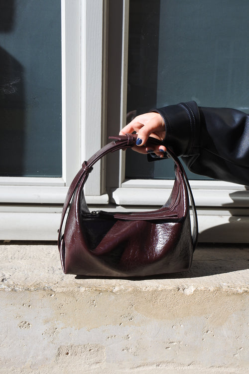Burgundy Half-Moon Bag
