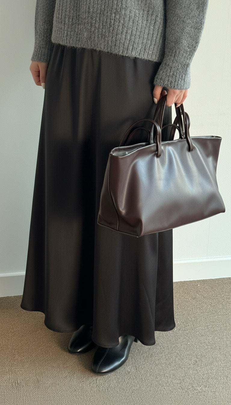 Chocolate Burgundy Double-strap Bag