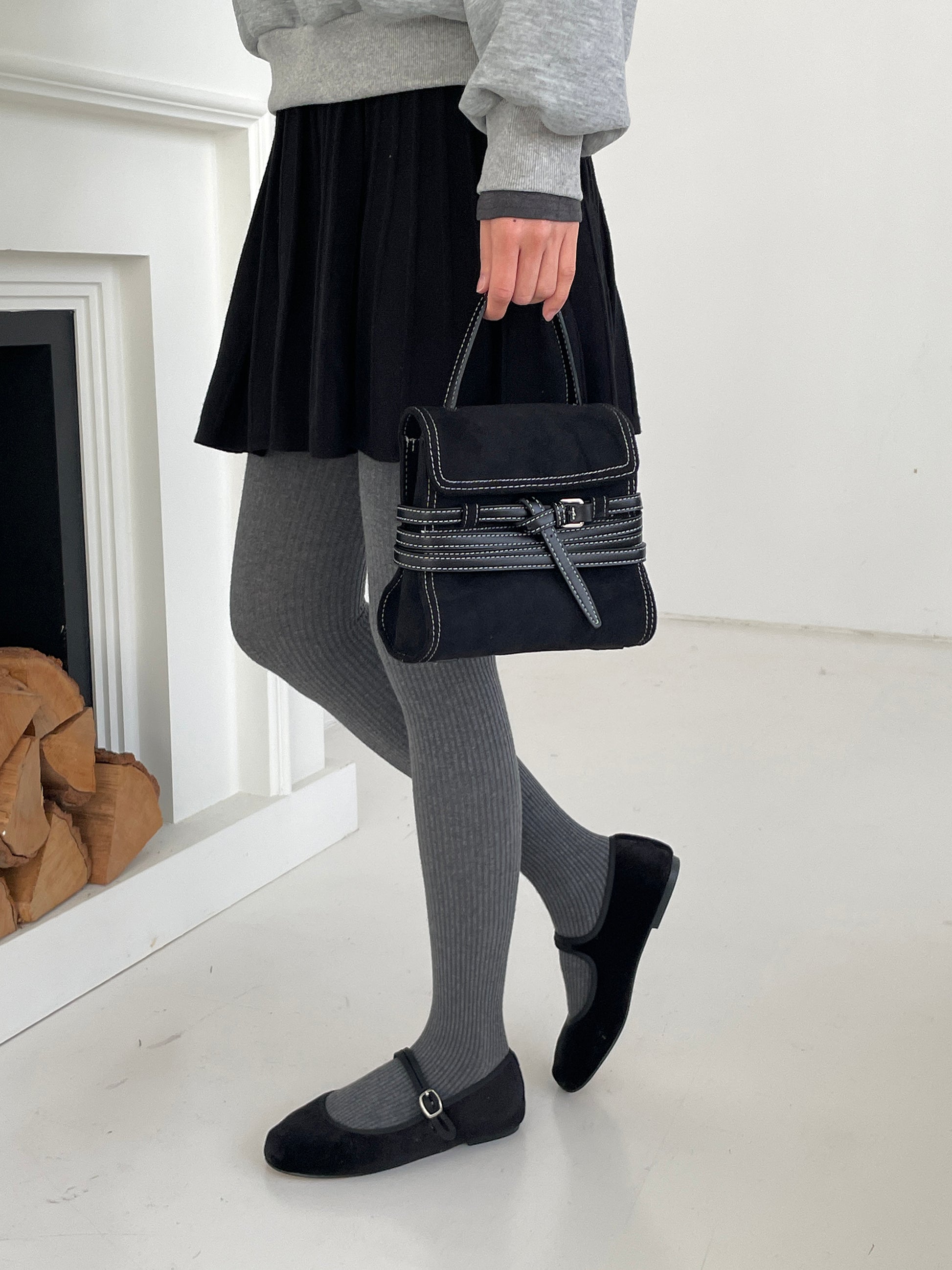 Contrast Stitch Belt Mini Bag